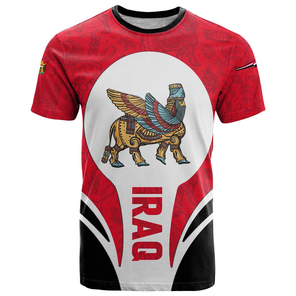Iraq T Shirt with Lamassu Mythical Creature and National Map Design - Wonder Print Shop