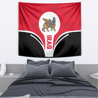 Iraq Tapestry with Lamassu Mythical Creature and National Map Design - Wonder Print Shop