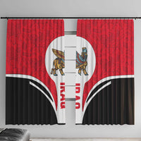 Iraq Window Curtain with Lamassu Mythical Creature and National Map Design - Wonder Print Shop