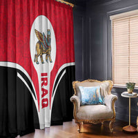Iraq Window Curtain with Lamassu Mythical Creature and National Map Design - Wonder Print Shop