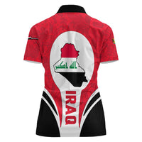 Iraq Women Polo Shirt with Lamassu Mythical Creature and National Map Design - Wonder Print Shop