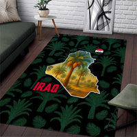 Iraq Area Rug with Palm Tree Landscape and Map Silhouette Design - Wonder Print Shop