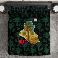 Iraq Bedding Set with Palm Tree Landscape and Map Silhouette Design - Wonder Print Shop