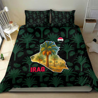 Iraq Bedding Set with Palm Tree Landscape and Map Silhouette Design - Wonder Print Shop
