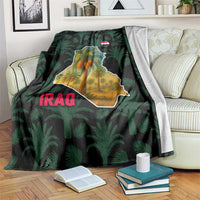 Iraq Blanket with Palm Tree Landscape and Map Silhouette Design - Wonder Print Shop
