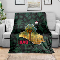 Iraq Blanket with Palm Tree Landscape and Map Silhouette Design - Wonder Print Shop