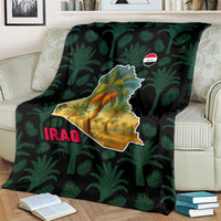 Iraq Blanket with Palm Tree Landscape and Map Silhouette Design - Wonder Print Shop