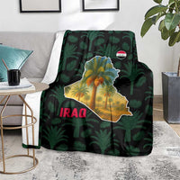 Iraq Blanket with Palm Tree Landscape and Map Silhouette Design - Wonder Print Shop