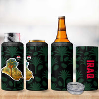 Iraq 4 in 1 Can Cooler Tumbler with Palm Tree Landscape and Map Silhouette Design - Wonder Print Shop