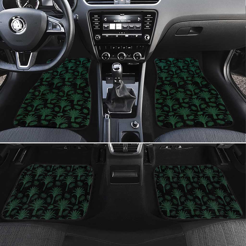 Iraq Car Mats with Palm Tree Landscape and Map Silhouette Design - Wonder Print Shop