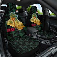 Iraq Car Seat Cover with Palm Tree Landscape and Map Silhouette Design - Wonder Print Shop