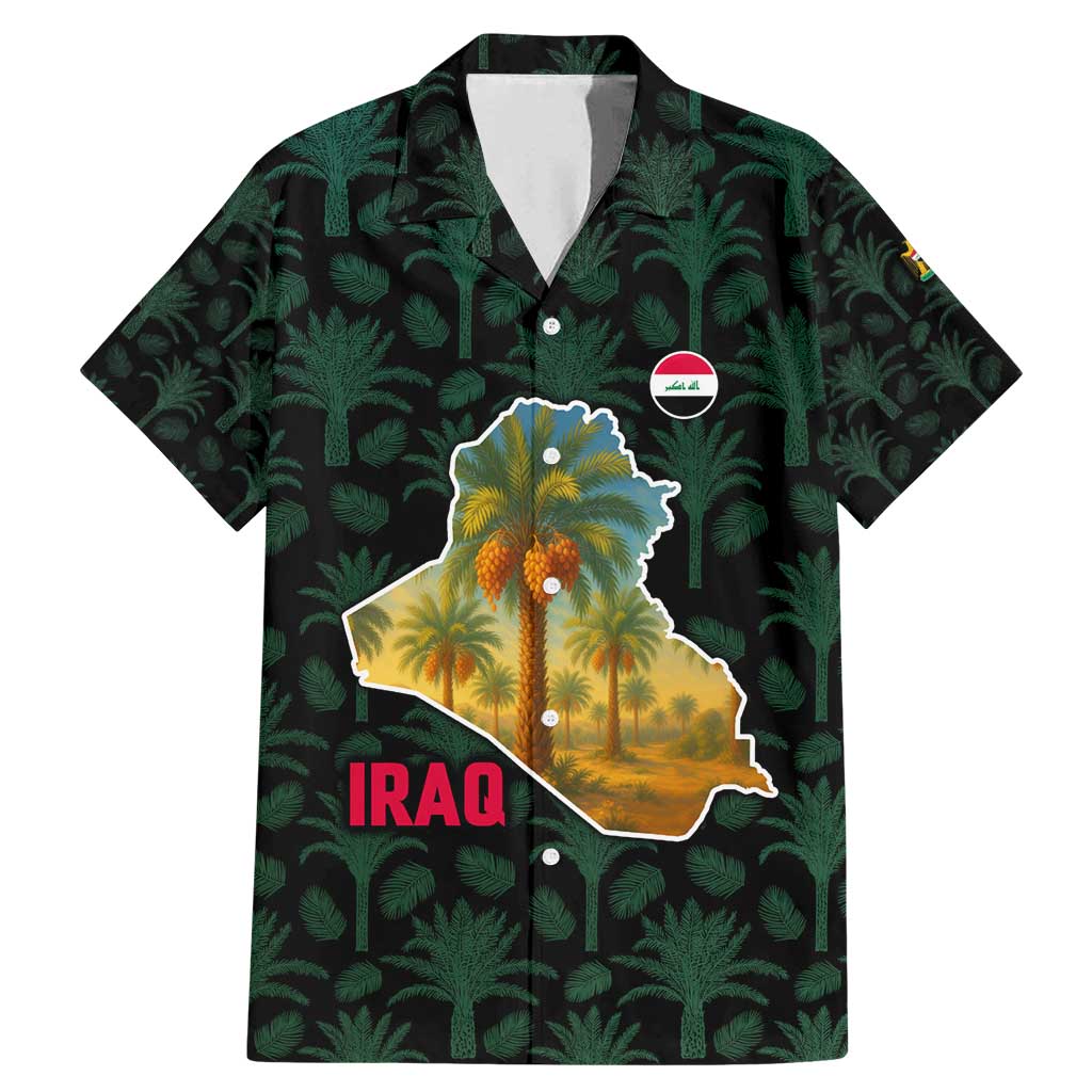 Iraq Family Matching Mermaid Dress and Hawaiian Shirt with Palm Tree Landscape and Map Silhouette Design - Wonder Print Shop