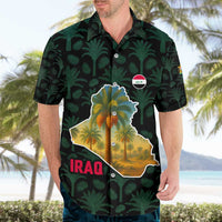 Iraq Hawaiian Shirt with Palm Tree Landscape and Map Silhouette Design - Wonder Print Shop