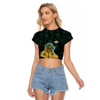 Iraq Raglan Cropped T Shirt with Palm Tree Landscape and Map Silhouette Design - Wonder Print Shop