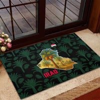 Iraq Rubber Doormat with Palm Tree Landscape and Map Silhouette Design - Wonder Print Shop
