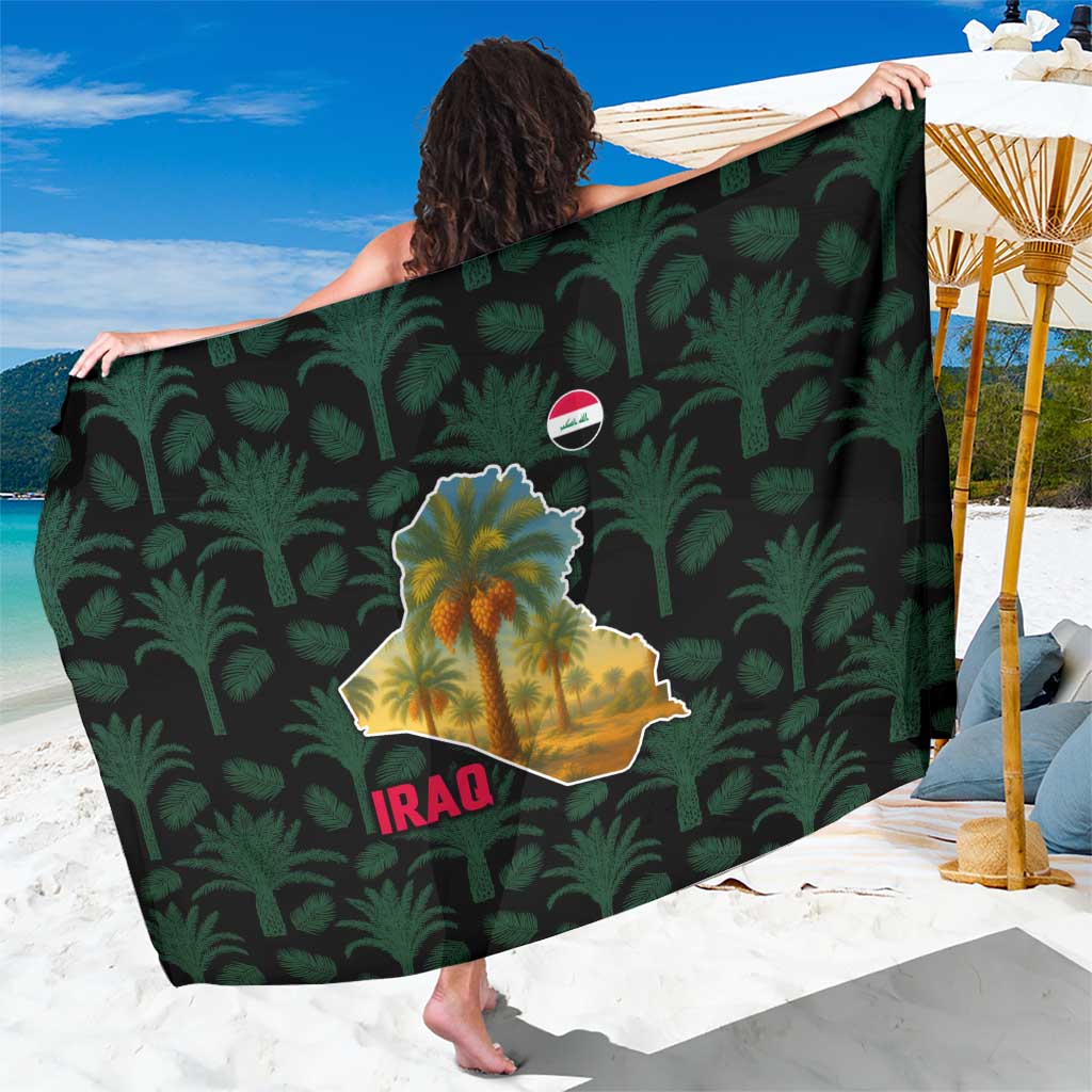 Iraq Sarong with Palm Tree Landscape and Map Silhouette Design - Wonder Print Shop