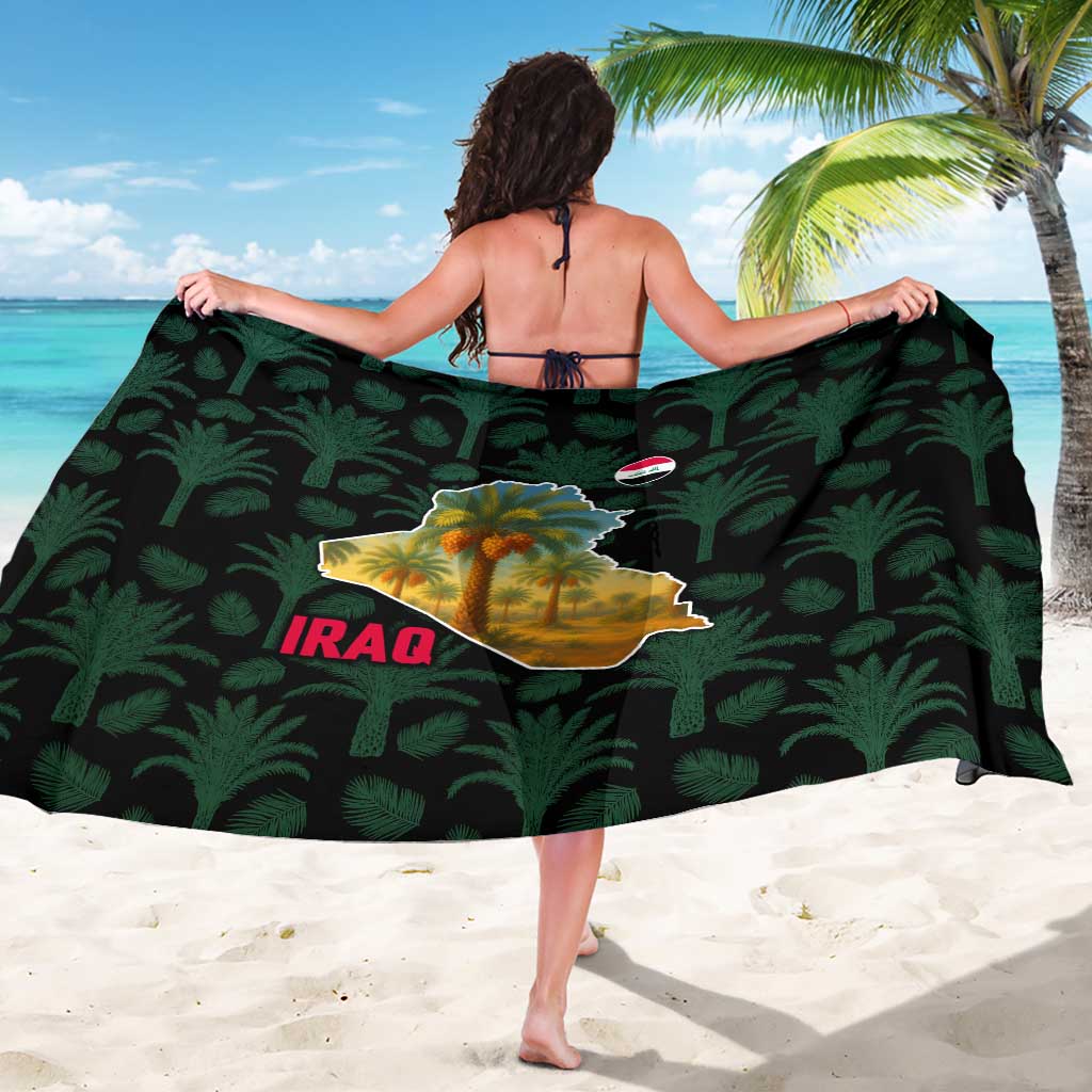Iraq Sarong with Palm Tree Landscape and Map Silhouette Design - Wonder Print Shop