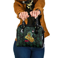 Iraq Shoulder Handbag with Palm Tree Landscape and Map Silhouette Design - Wonder Print Shop