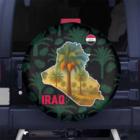 Iraq Spare Tire Cover with Palm Tree Landscape and Map Silhouette Design - Wonder Print Shop