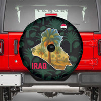 Iraq Spare Tire Cover with Palm Tree Landscape and Map Silhouette Design - Wonder Print Shop