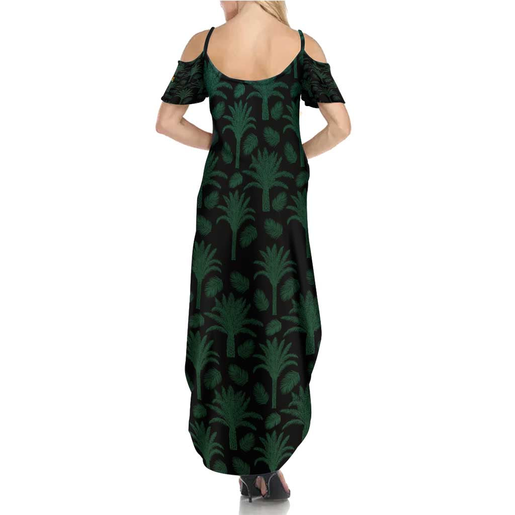 Iraq Summer Maxi Dress with Palm Tree Landscape and Map Silhouette Design - Wonder Print Shop