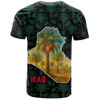 Iraq T Shirt with Palm Tree Landscape and Map Silhouette Design - Wonder Print Shop