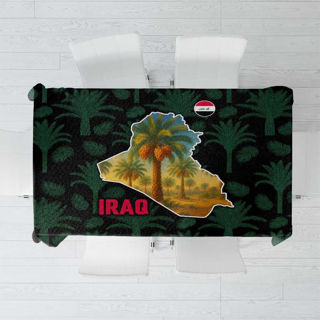 Iraq Tablecloth with Palm Tree Landscape and Map Silhouette Design - Wonder Print Shop