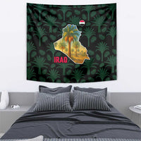 Iraq Tapestry with Palm Tree Landscape and Map Silhouette Design - Wonder Print Shop