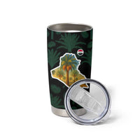 Iraq Tumbler Cup with Palm Tree Landscape and Map Silhouette Design - Wonder Print Shop