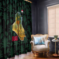 Iraq Window Curtain with Palm Tree Landscape and Map Silhouette Design - Wonder Print Shop