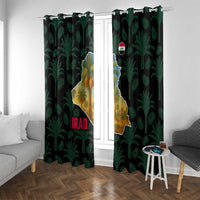 Iraq Window Curtain with Palm Tree Landscape and Map Silhouette Design - Wonder Print Shop