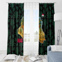 Iraq Window Curtain with Palm Tree Landscape and Map Silhouette Design - Wonder Print Shop