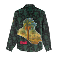 Iraq Women Casual Shirt with Palm Tree Landscape and Map Silhouette Design - Wonder Print Shop