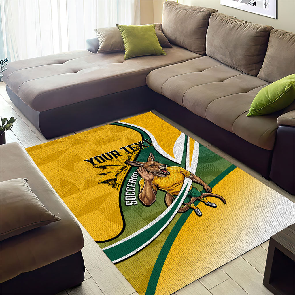 Personalized Australia Soccer Kangaroo Mascot Area Rug Sydney Opera House - Hear the Champions Roar Football
