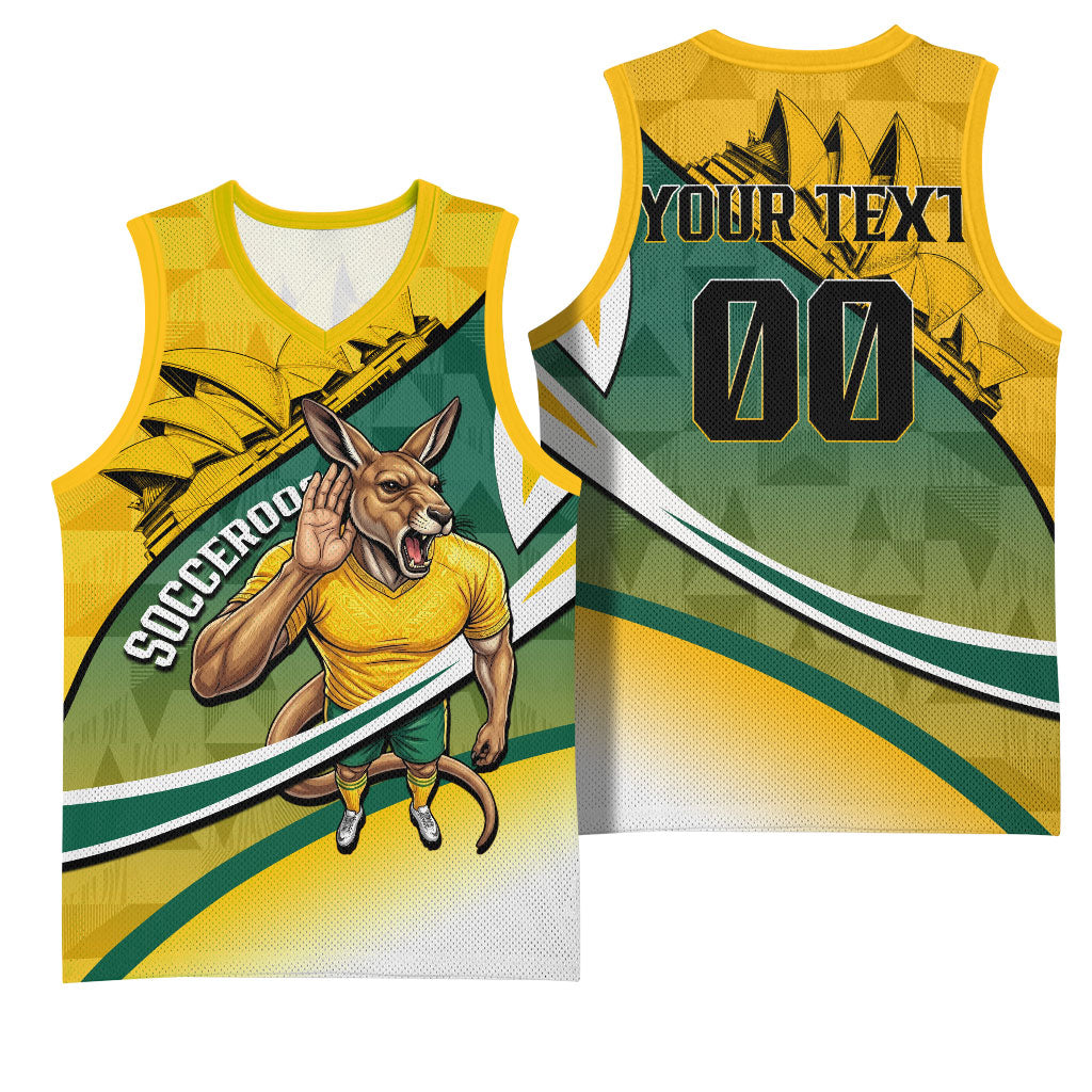 Personalized Australia Soccer Kangaroo Mascot Basketball Jersey Sydney Opera House - Hear the Champions Roar Football