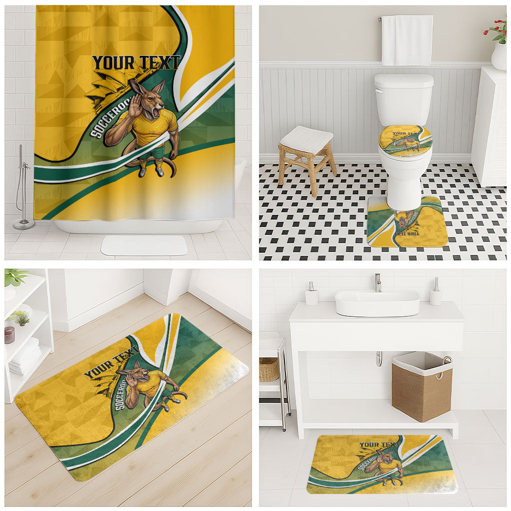 Personalized Australia Soccer Kangaroo Mascot Bathroom Set Sydney Opera House - Hear the Champions Roar Football