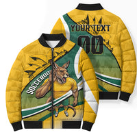 Personalized Australia Soccer Kangaroo Mascot Bomber Puffer Jacket Sydney Opera House - Hear the Champions Roar Football