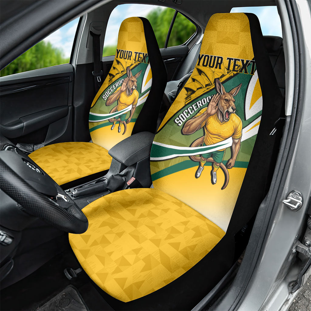 Personalized Australia Soccer Kangaroo Mascot Car Seat Cover Sydney Opera House - Hear the Champions Roar Football