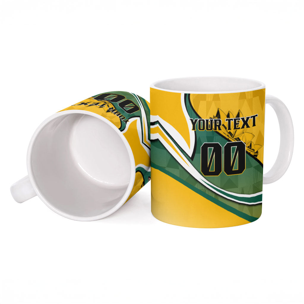 Personalized Australia Soccer Kangaroo Mascot Ceramic Mug Sydney Opera House - Hear the Champions Roar Football