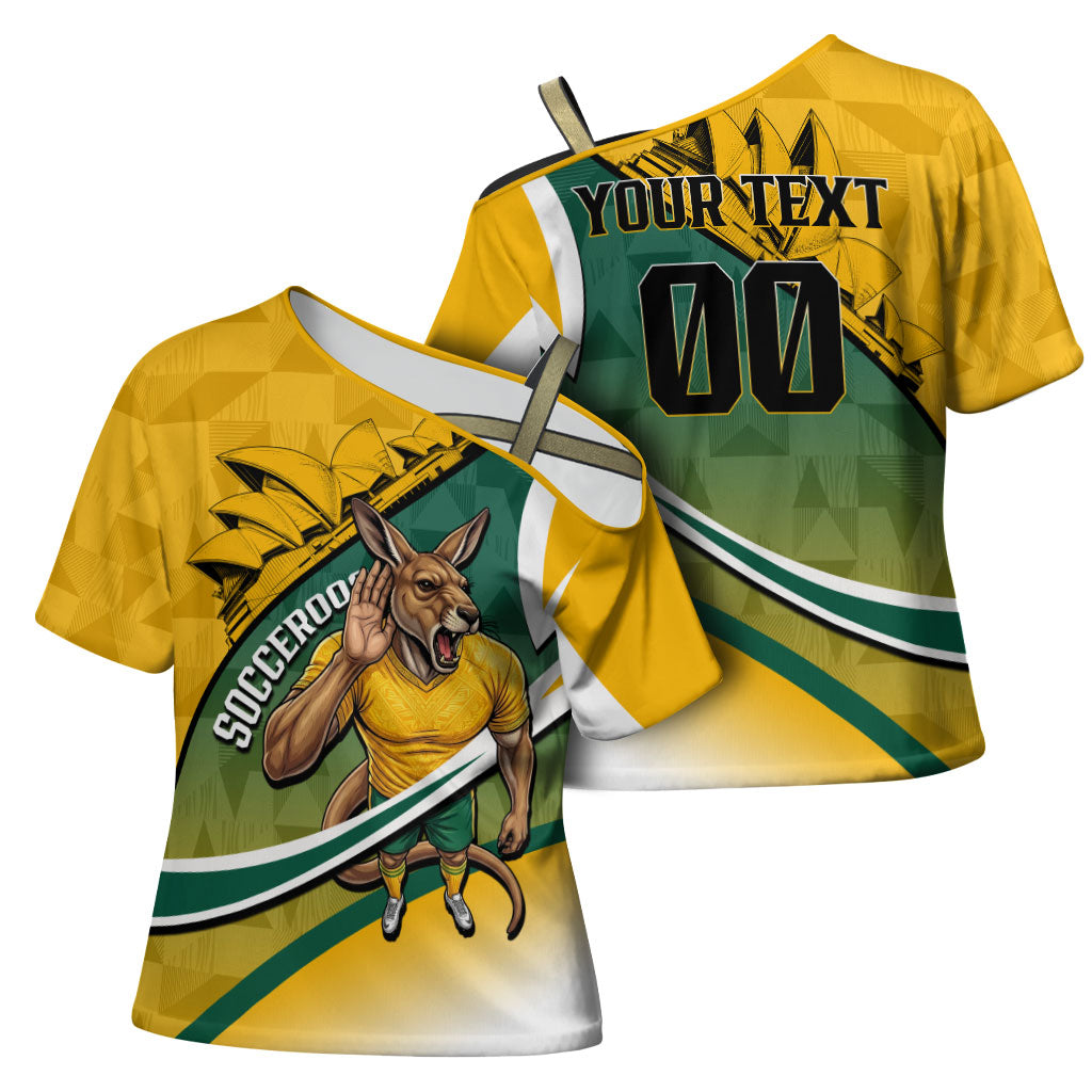 Personalized Australia Soccer Kangaroo Mascot Cross Shoulder Shirt Sydney Opera House - Hear the Champions Roar Football