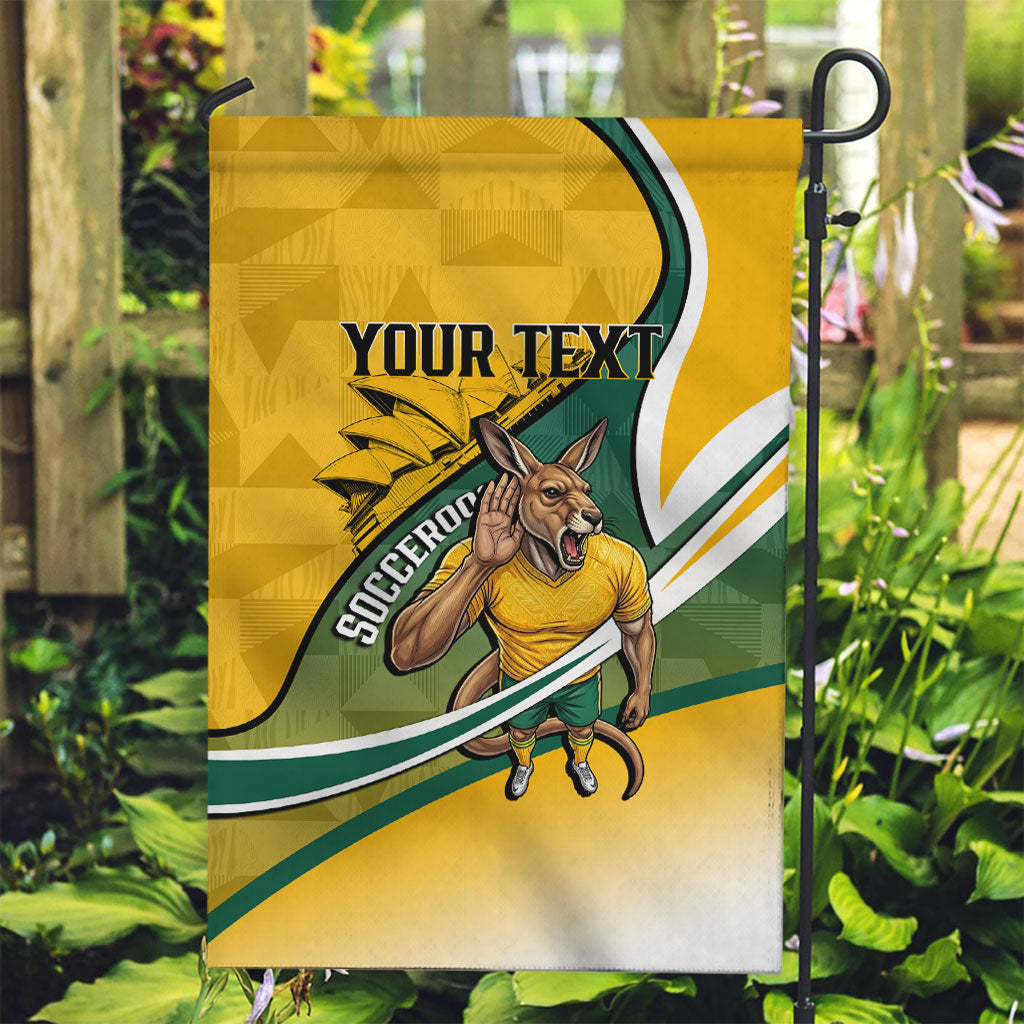 Personalized Australia Soccer Kangaroo Mascot Garden Flag Sydney Opera House - Hear the Champions Roar Football