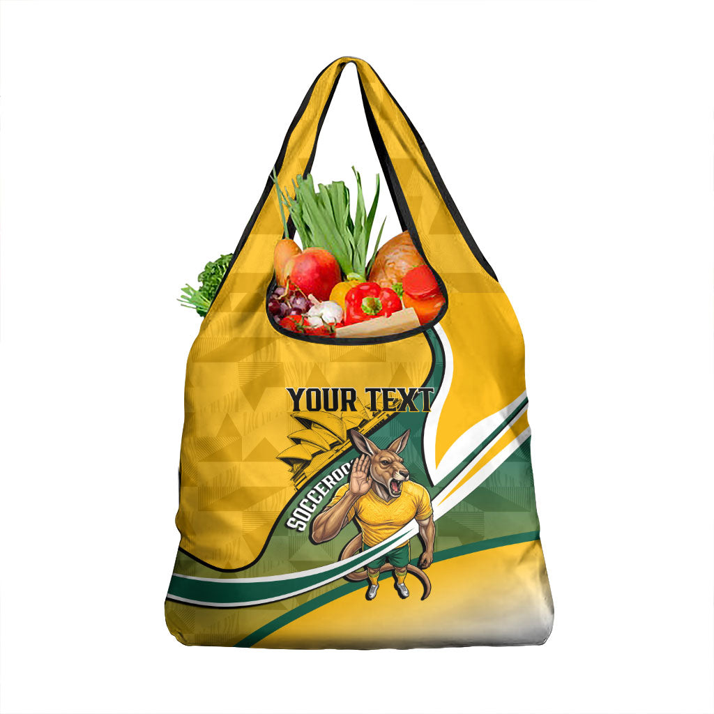 Personalized Australia Soccer Kangaroo Mascot Grocery Bag Sydney Opera House - Hear the Champions Roar Football