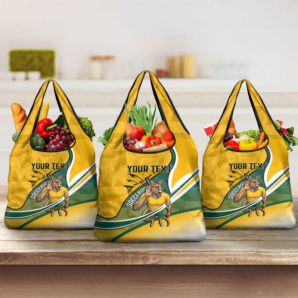 Personalized Australia Soccer Kangaroo Mascot Grocery Bag Sydney Opera House - Hear the Champions Roar Football