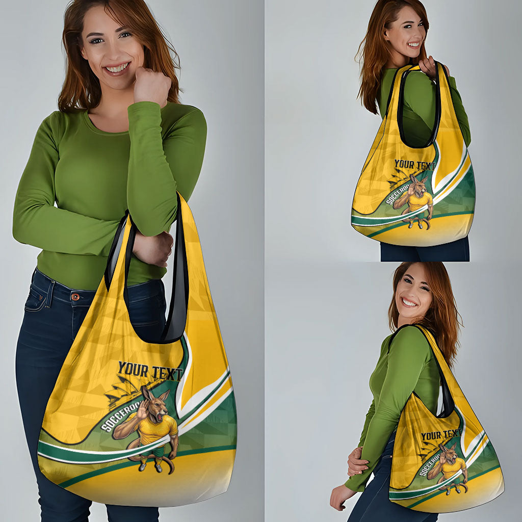 Personalized Australia Soccer Kangaroo Mascot Grocery Bag Sydney Opera House - Hear the Champions Roar Football