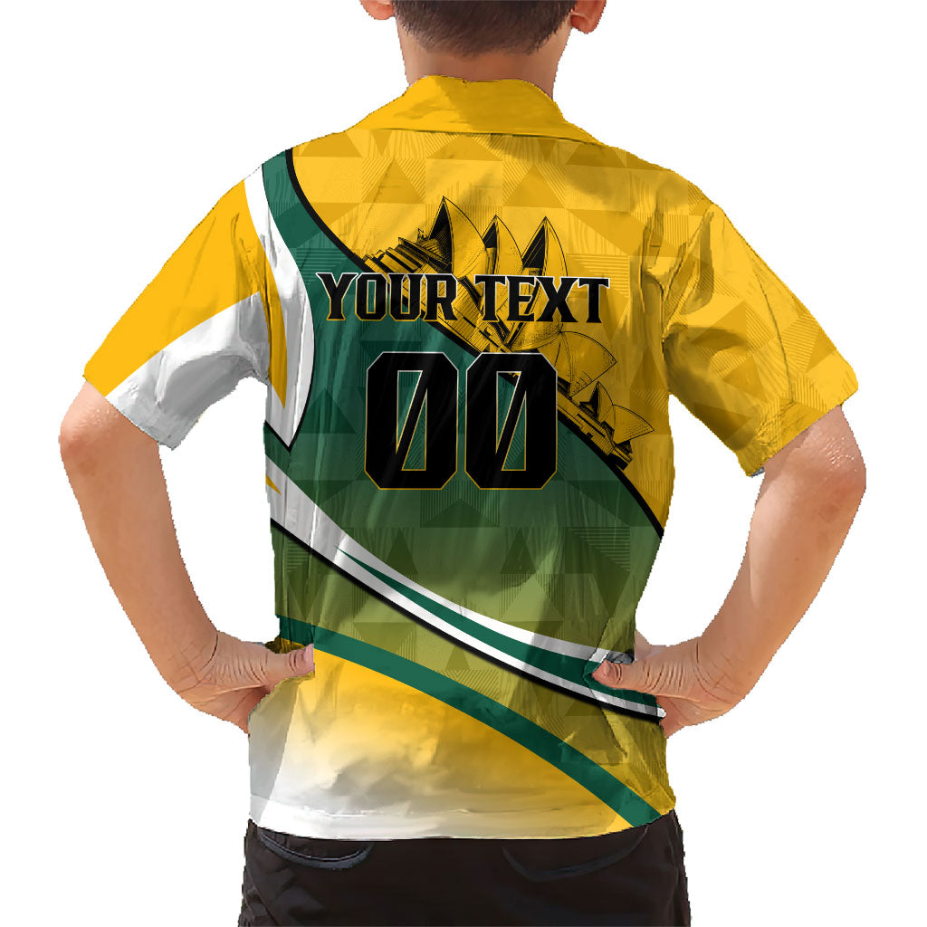 Personalized Australia Soccer Kangaroo Mascot Kid Hawaiian Shirt Sydney Opera House - Hear the Champions Roar Football