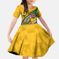 Personalized Australia Soccer Kangaroo Mascot Kid Short Sleeve Dress Sydney Opera House - Hear the Champions Roar Football