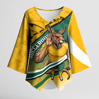 Personalized Australia Soccer Kangaroo Mascot Kimono Sleeve Blouse Sydney Opera House - Hear the Champions Roar Football