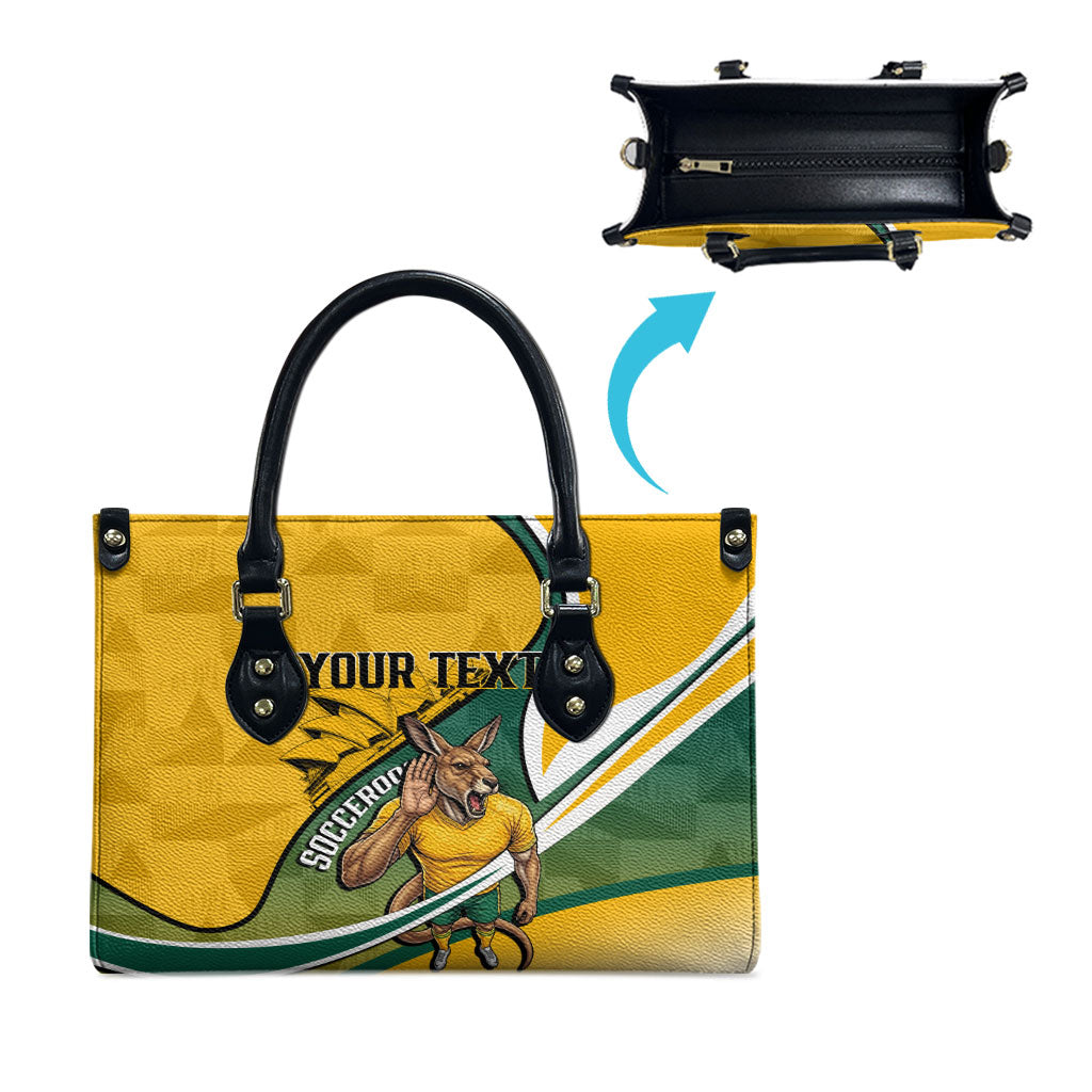 Personalized Australia Soccer Kangaroo Mascot Leather Bag Sydney Opera House - Hear the Champions Roar Football