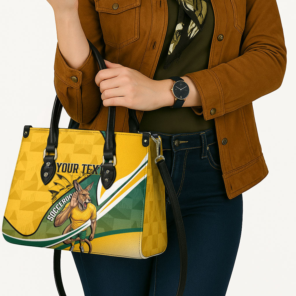Personalized Australia Soccer Kangaroo Mascot Leather Bag Sydney Opera House - Hear the Champions Roar Football