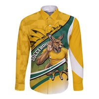 Personalized Australia Soccer Kangaroo Mascot Long Sleeve Button Shirt Sydney Opera House - Hear the Champions Roar Football